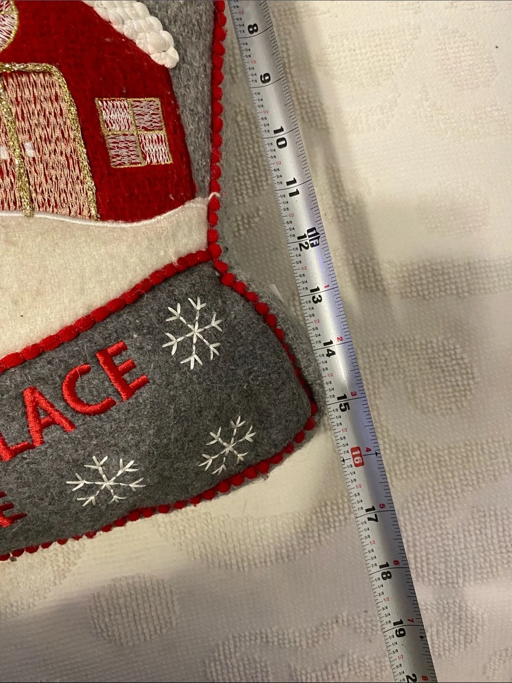 Isaac Mizrahi Gray and Red Holiday Village Pillow